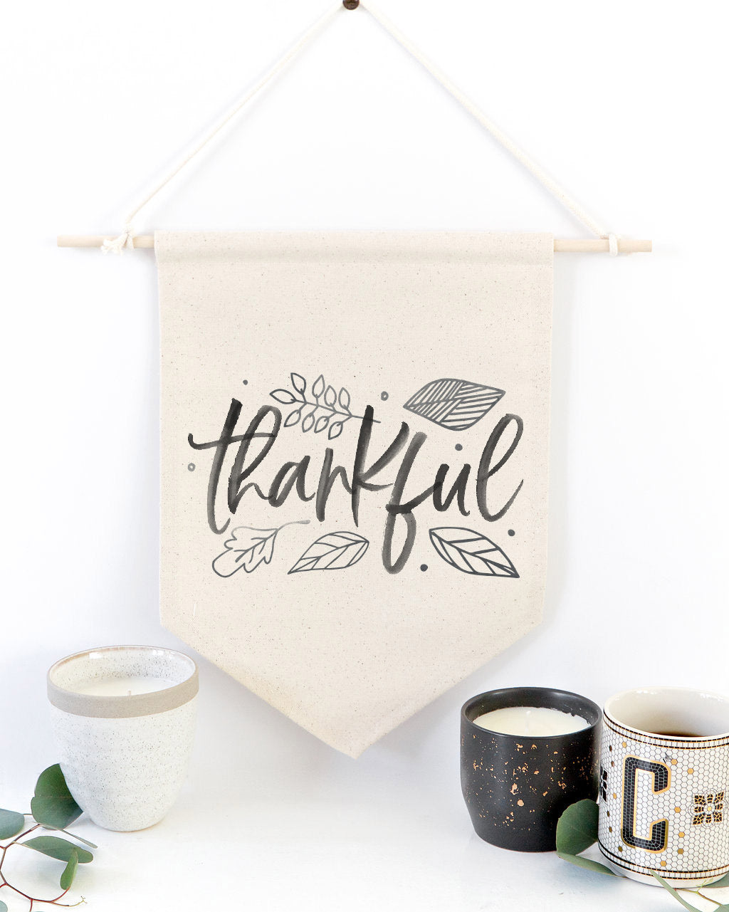 Thankful Hanging Wall Banner from The Cotton & Canvas Co.