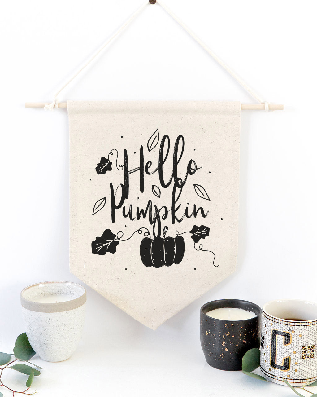 Hello Pumpkin Hanging Wall Banner from The Cotton & Canvas Co.