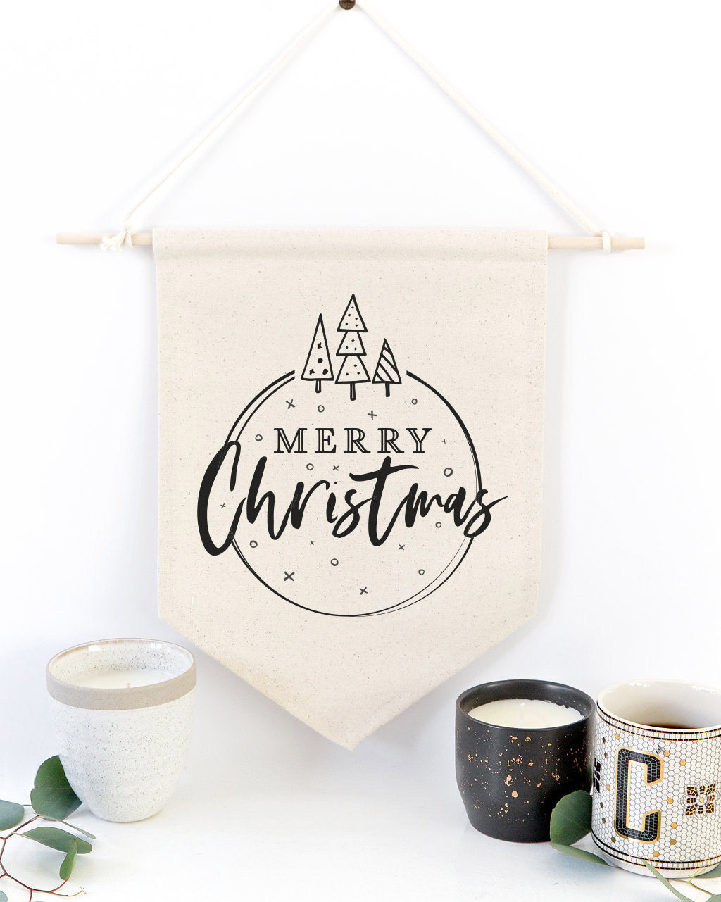 Merry Christmas Hanging Wall Banner from The Cotton & Canvas Co.