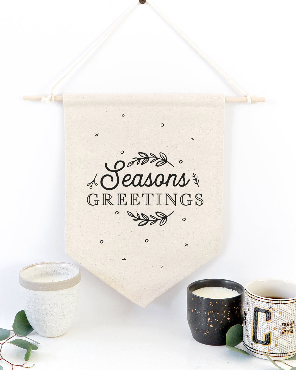 Seasons Greetings Hanging Wall Banner from The Cotton & Canvas Co.