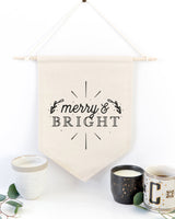 Merry and Bright Hanging Wall Banner from The Cotton & Canvas Co.
