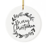 Merry Christmas with Wreath Christmas Ornament from The Cotton & Canvas Co.