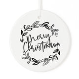 Merry Christmas with Wreath Christmas Ornament from The Cotton & Canvas Co.