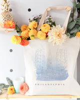 Philadelphia Cityscape Cotton Canvas Tote Bag from The Cotton & Canvas Co.
