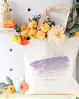 Miami Cityscape Cotton Canvas Tote Bag from The Cotton & Canvas Co.