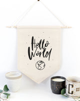 Hello World Hanging Wall Banner from The Cotton & Canvas Co.
