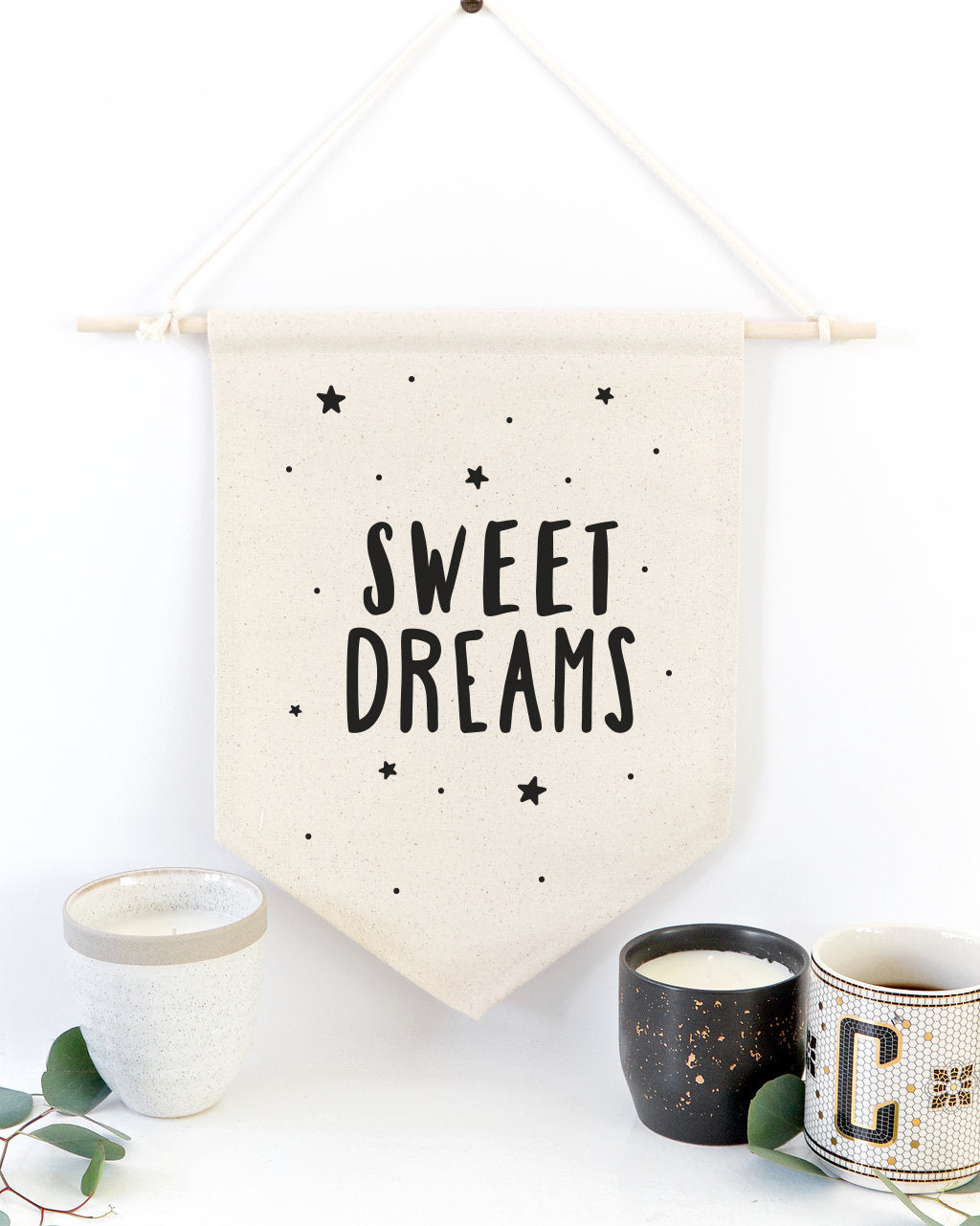 Sweet Dreams with Stars Hanging Wall Banner from The Cotton & Canvas Co.