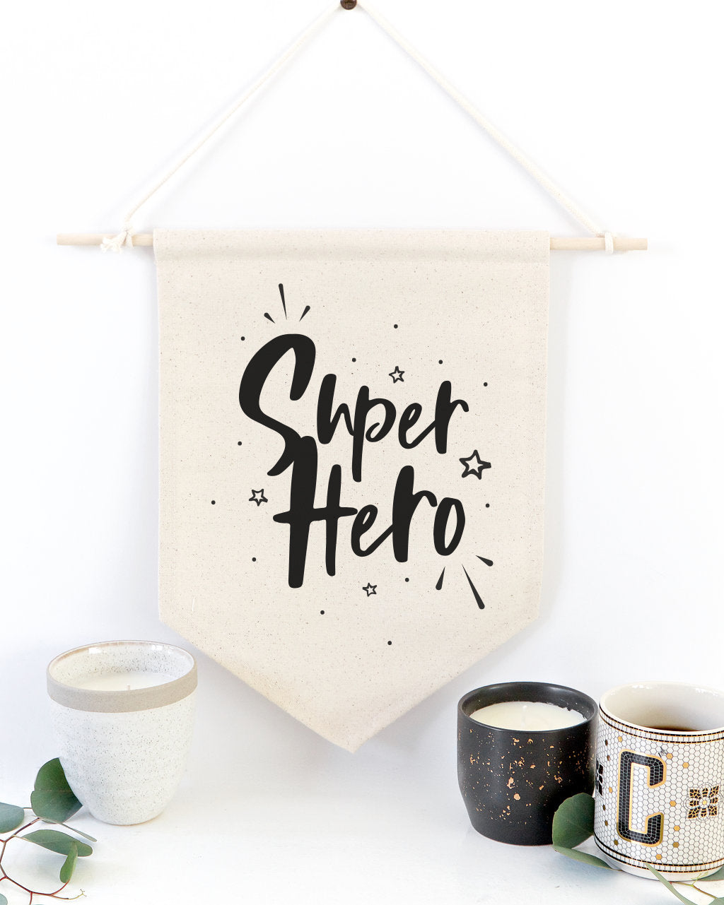 Super Hero Hanging Wall Banner from The Cotton & Canvas Co.