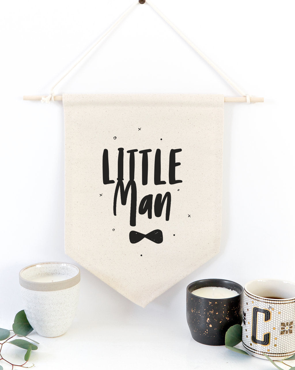 Little Man Hanging Wall Banner from The Cotton & Canvas Co.