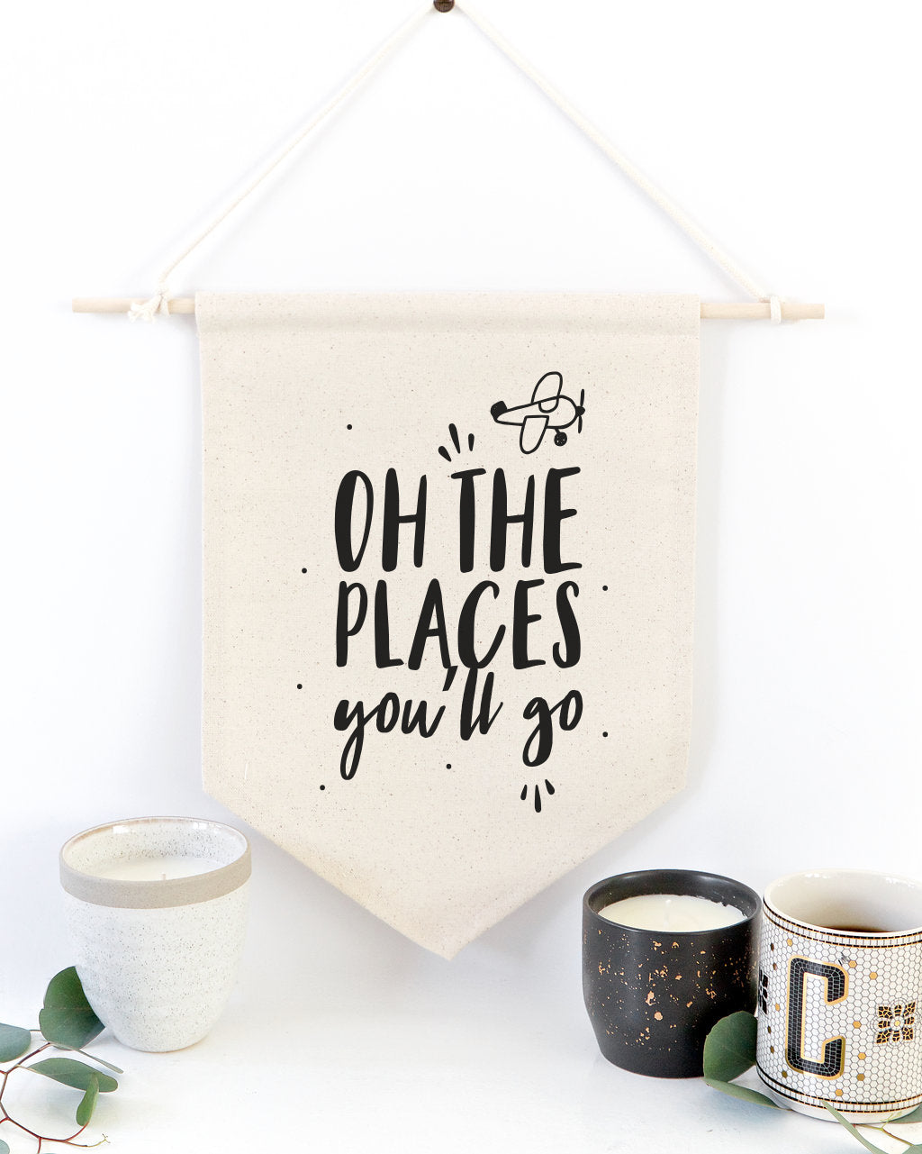 Oh the Places You'll Go Hanging Wall Banner from The Cotton & Canvas Co.