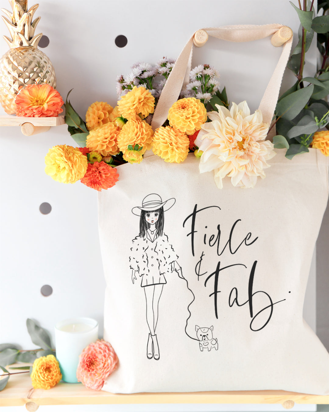 Fierce and Fab Cotton Canvas Tote Bag from The Cotton & Canvas Co.