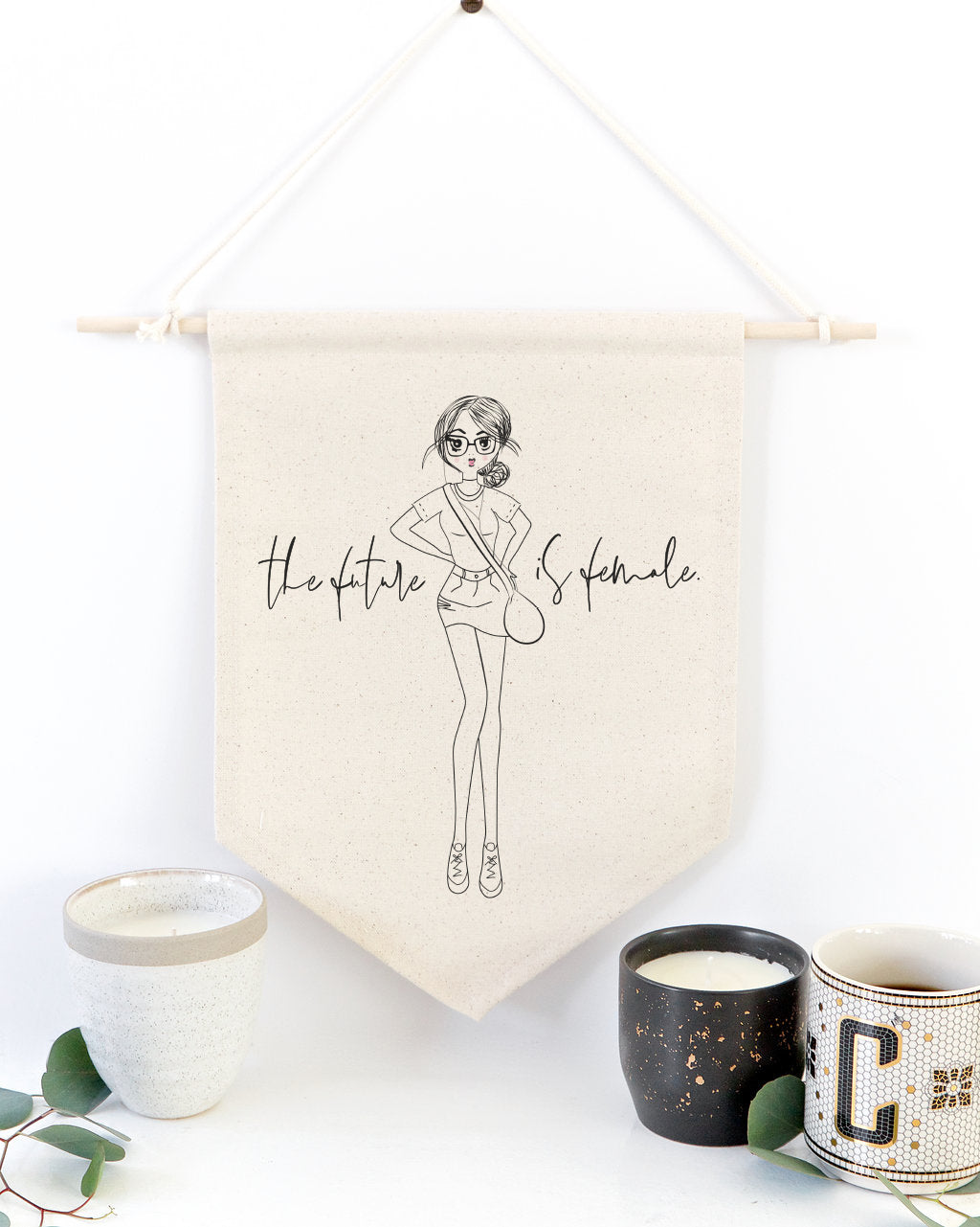 The Future is Female Hanging Wall Banner from The Cotton & Canvas Co.