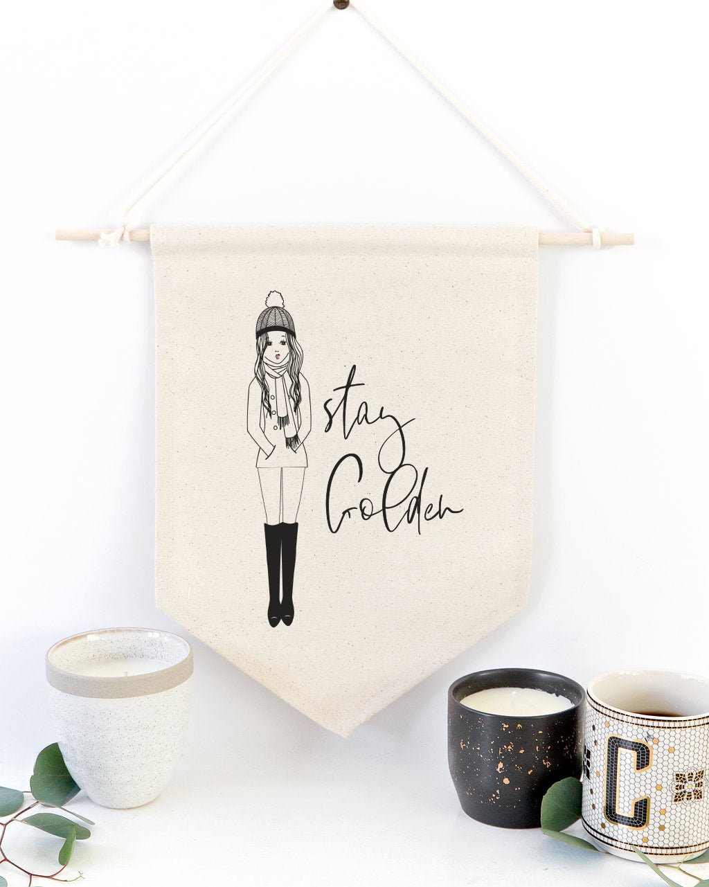 Stay Golden Hanging Wall Banner from The Cotton & Canvas Co.