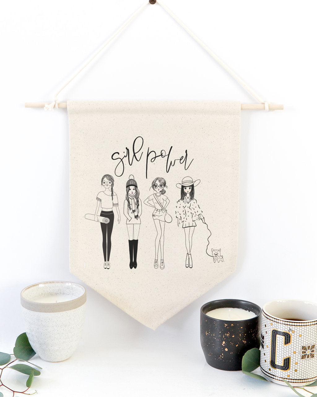 Girl Power Hanging Wall Banner from The Cotton & Canvas Co.