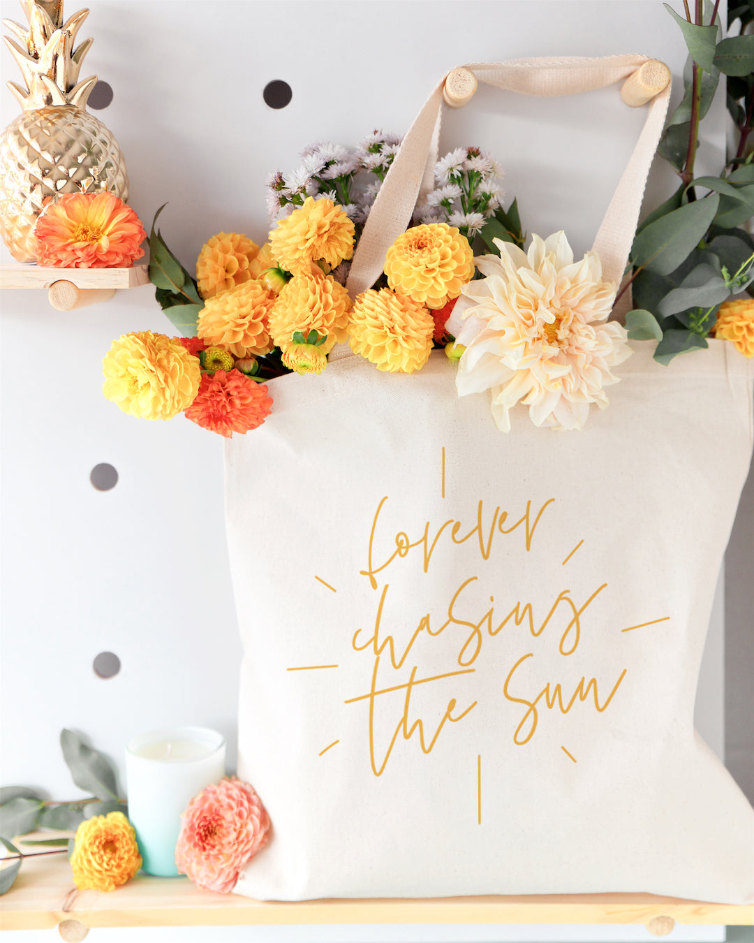 Forever Chasing the Sun Cotton Canvas Tote Bag from The Cotton & Canvas Co.