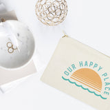 Our Happy Place Cotton Canvas Cosmetic Bag from The Cotton & Canvas Co.
