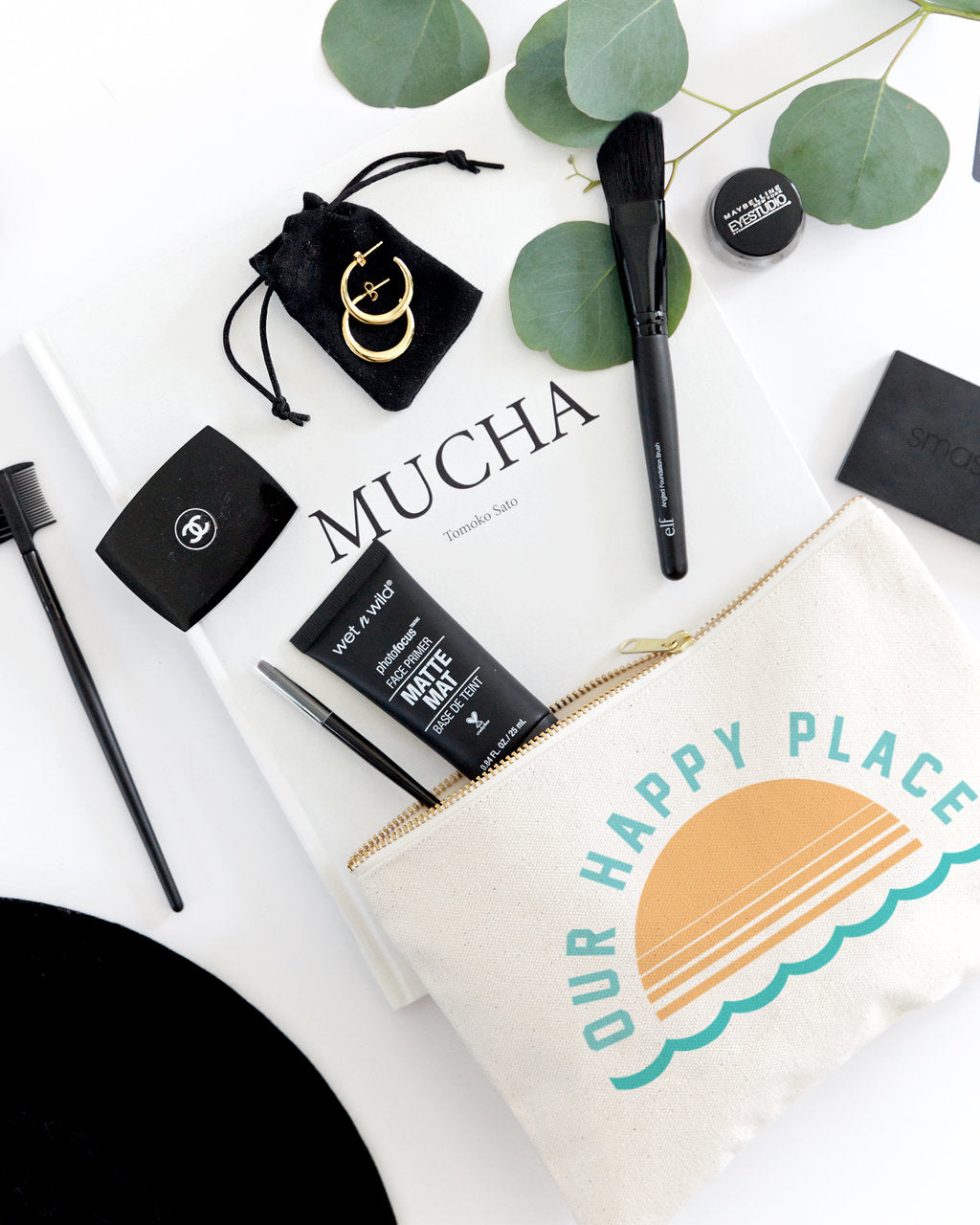Our Happy Place Cotton Canvas Cosmetic Bag from The Cotton & Canvas Co.