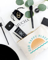 Our Happy Place Cotton Canvas Cosmetic Bag from The Cotton & Canvas Co.