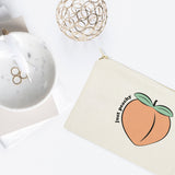 Just Peachy Cotton Canvas Cosmetic Bag from The Cotton & Canvas Co.