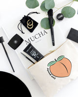 Just Peachy Cotton Canvas Cosmetic Bag from The Cotton & Canvas Co.