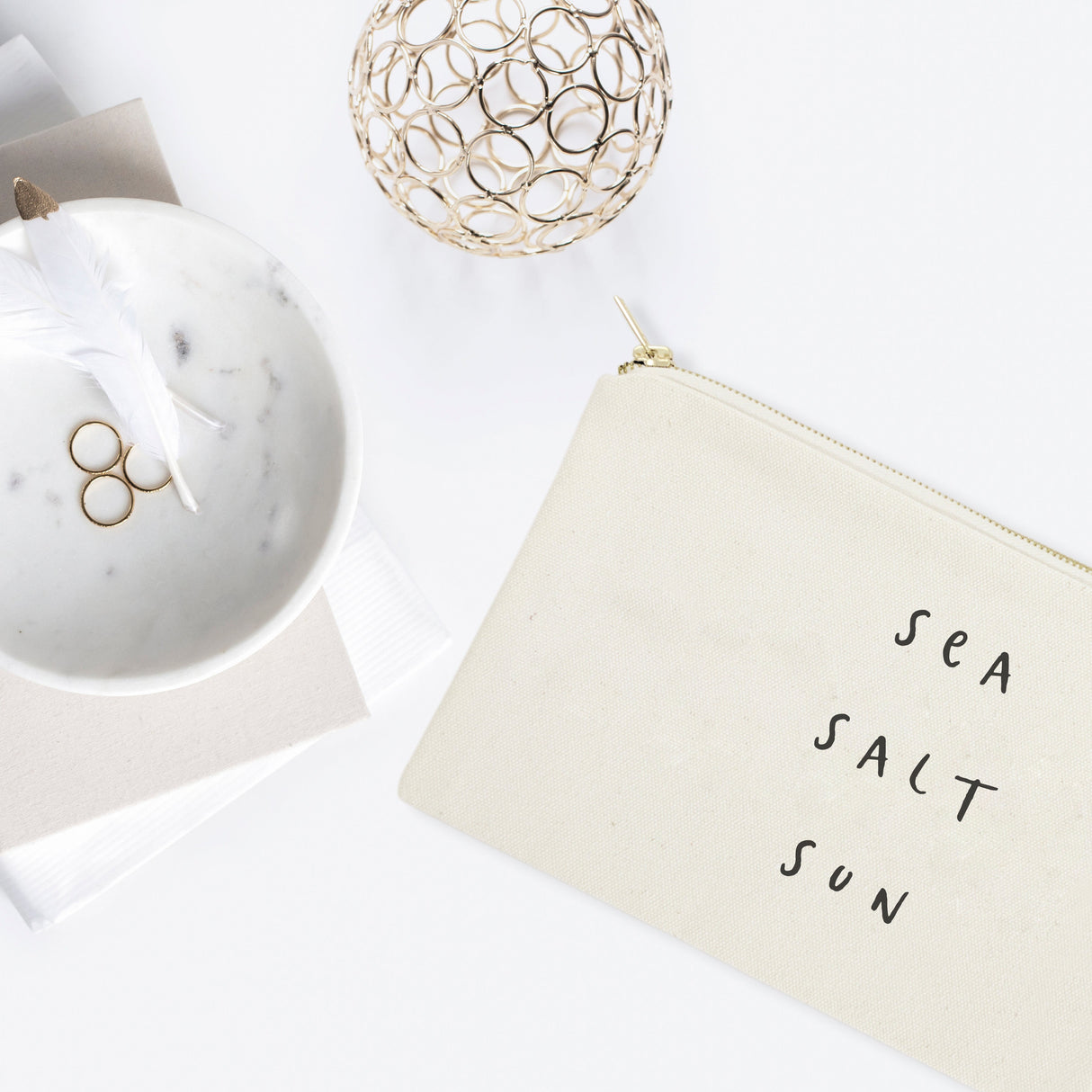 Sea Salt Sun Cotton Canvas Cosmetic Bag from The Cotton & Canvas Co.