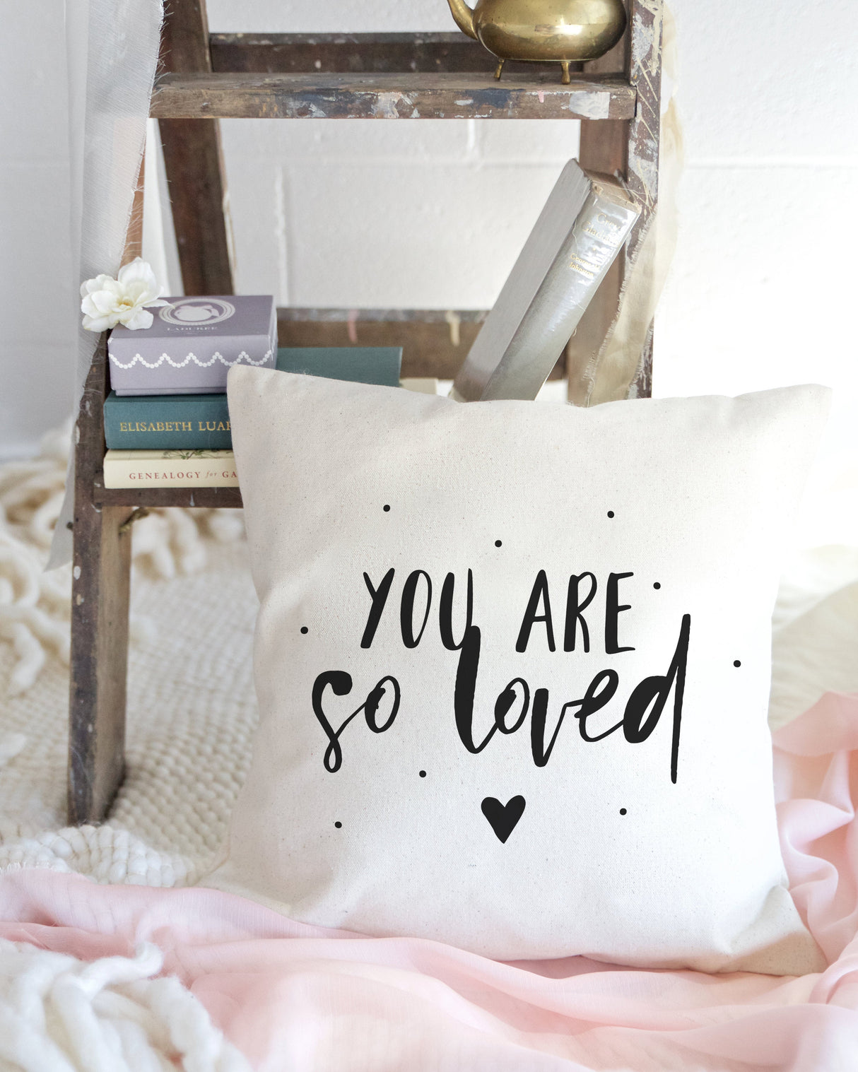 You Are So Loved Cotton Canvas Pillow Cover from The Cotton & Canvas Co.
