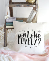 Isn't She Lovely Bear Baby Cotton Canvas Pillow Cover from The Cotton & Canvas Co.