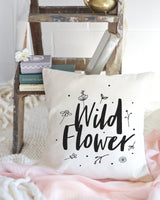 Wild Flower Baby Cotton Canvas Pillow Cover from The Cotton & Canvas Co.