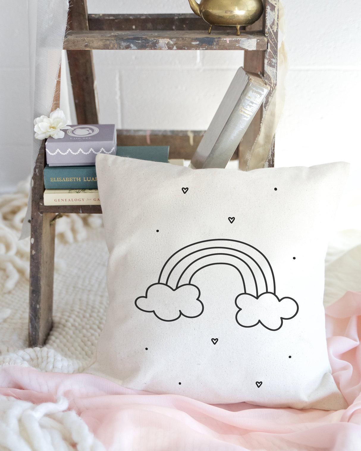 Rainbow Baby Cotton Canvas Pillow Cover from The Cotton & Canvas Co.