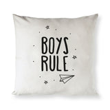 Boys Rule Cotton Canvas Pillow Cover from The Cotton & Canvas Co.