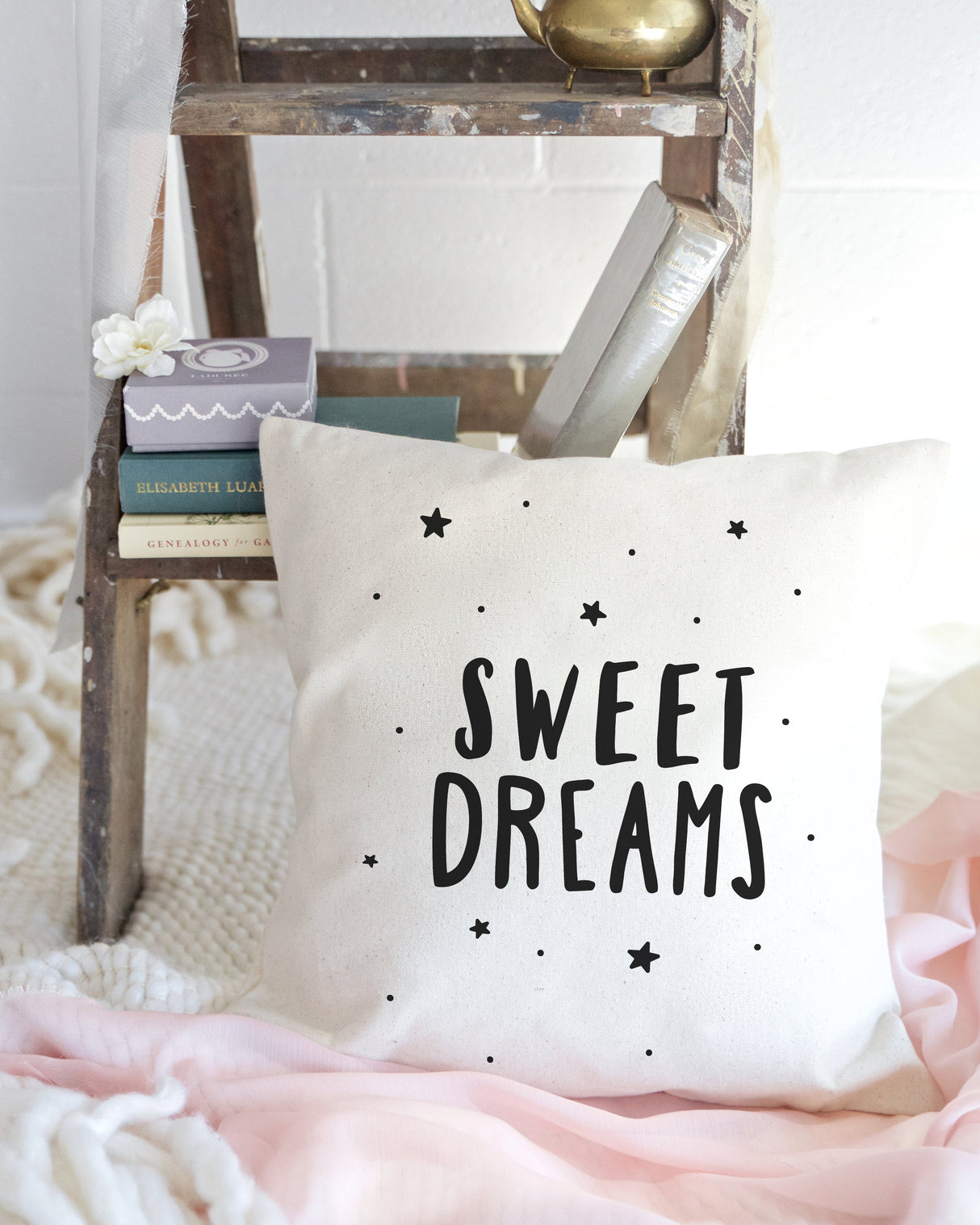 Sweet Dreams with Stars Baby Cotton Canvas Pillow Cover from The Cotton & Canvas Co.