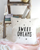 Sweet Dreams with Stars Baby Cotton Canvas Pillow Cover from The Cotton & Canvas Co.