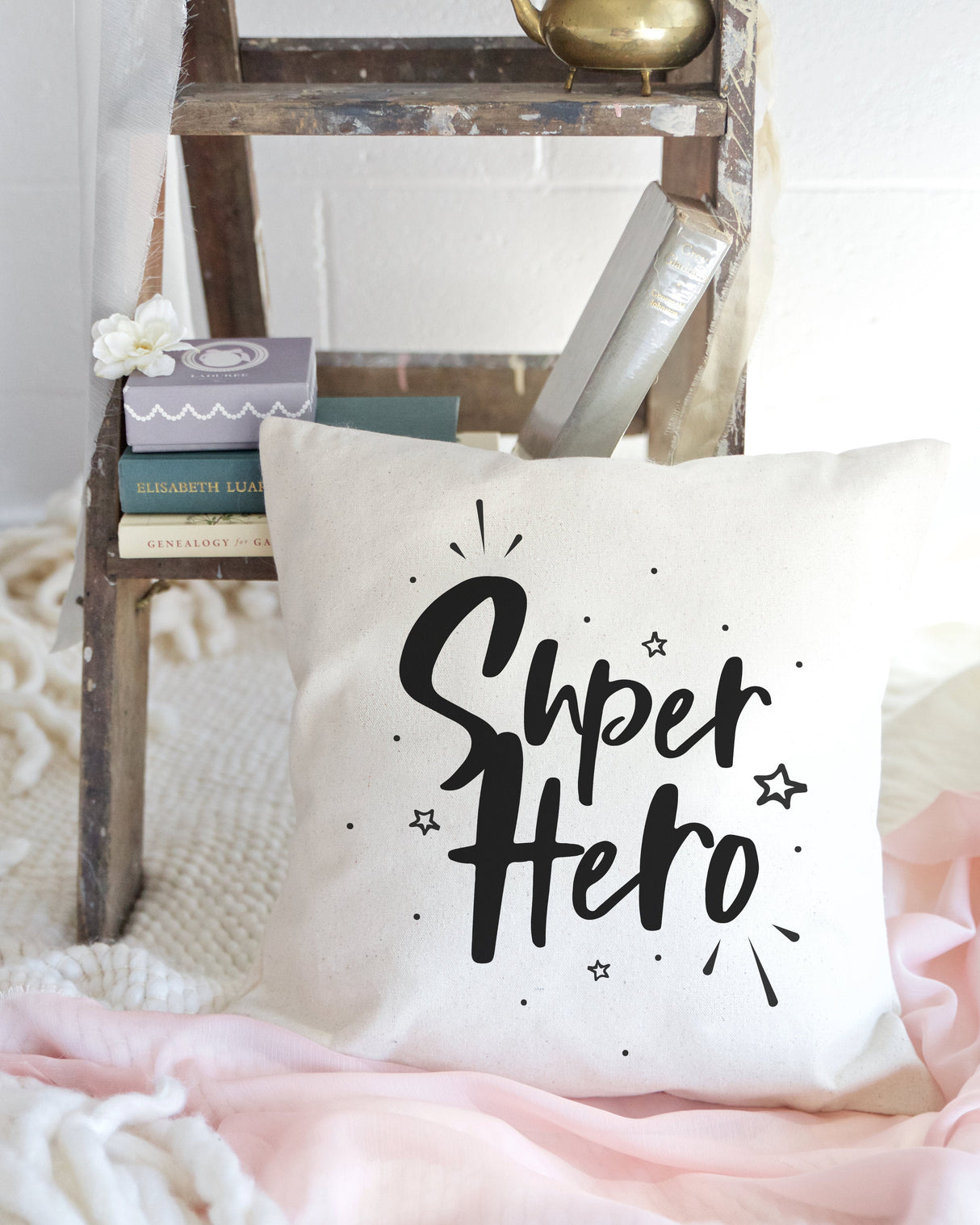 Super Hero Baby Cotton Canvas Pillow Cover from The Cotton & Canvas Co.