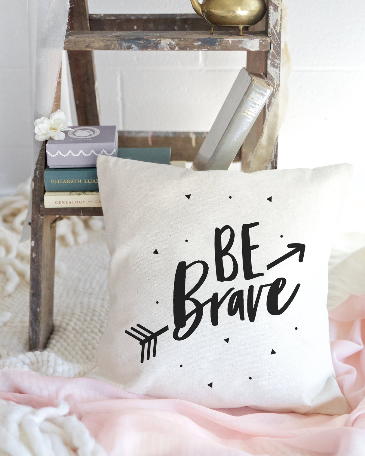 Be Brave Cotton Canvas Pillow Cover from The Cotton & Canvas Co.