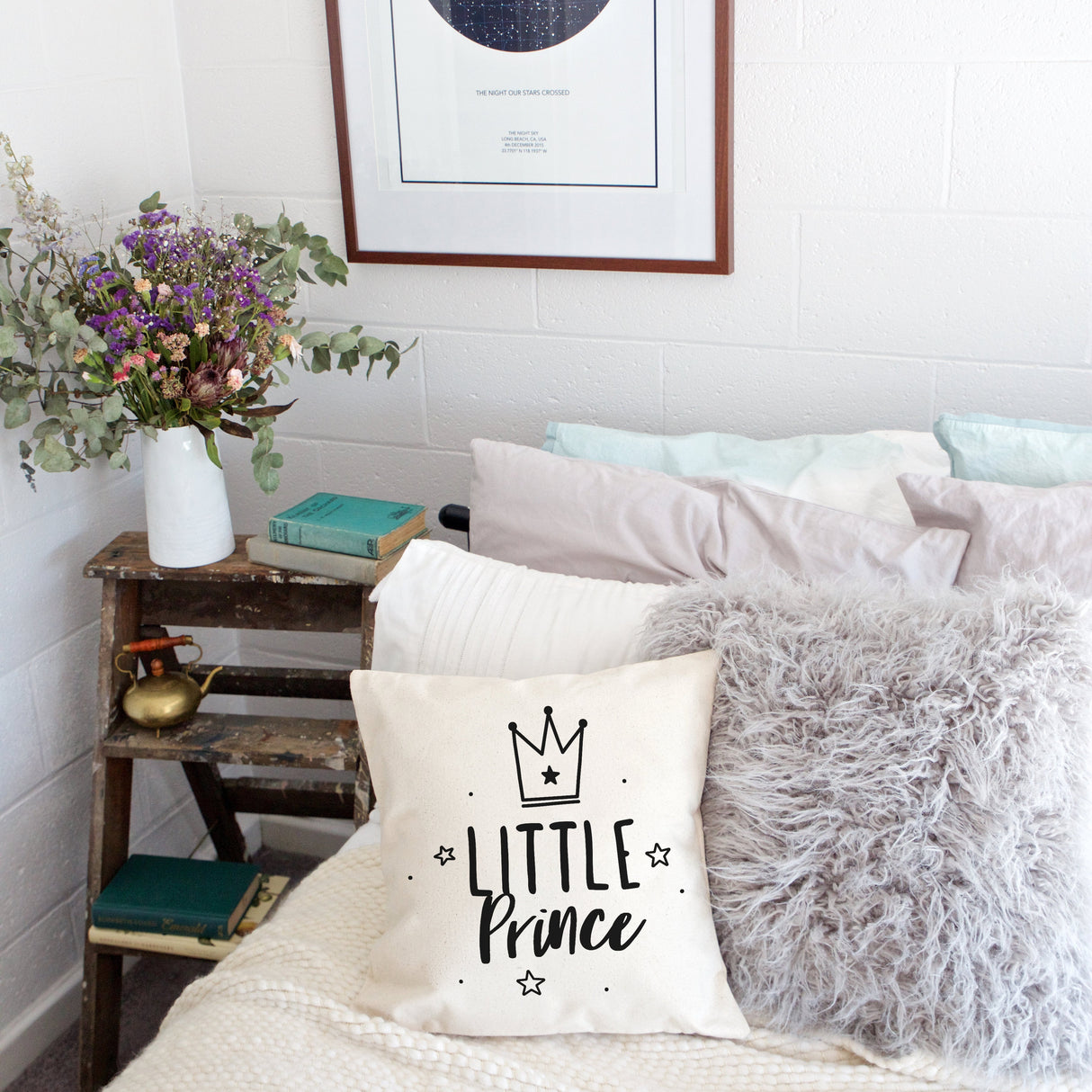 Little Prince Baby Cotton Canvas Pillow Cover from The Cotton & Canvas Co.