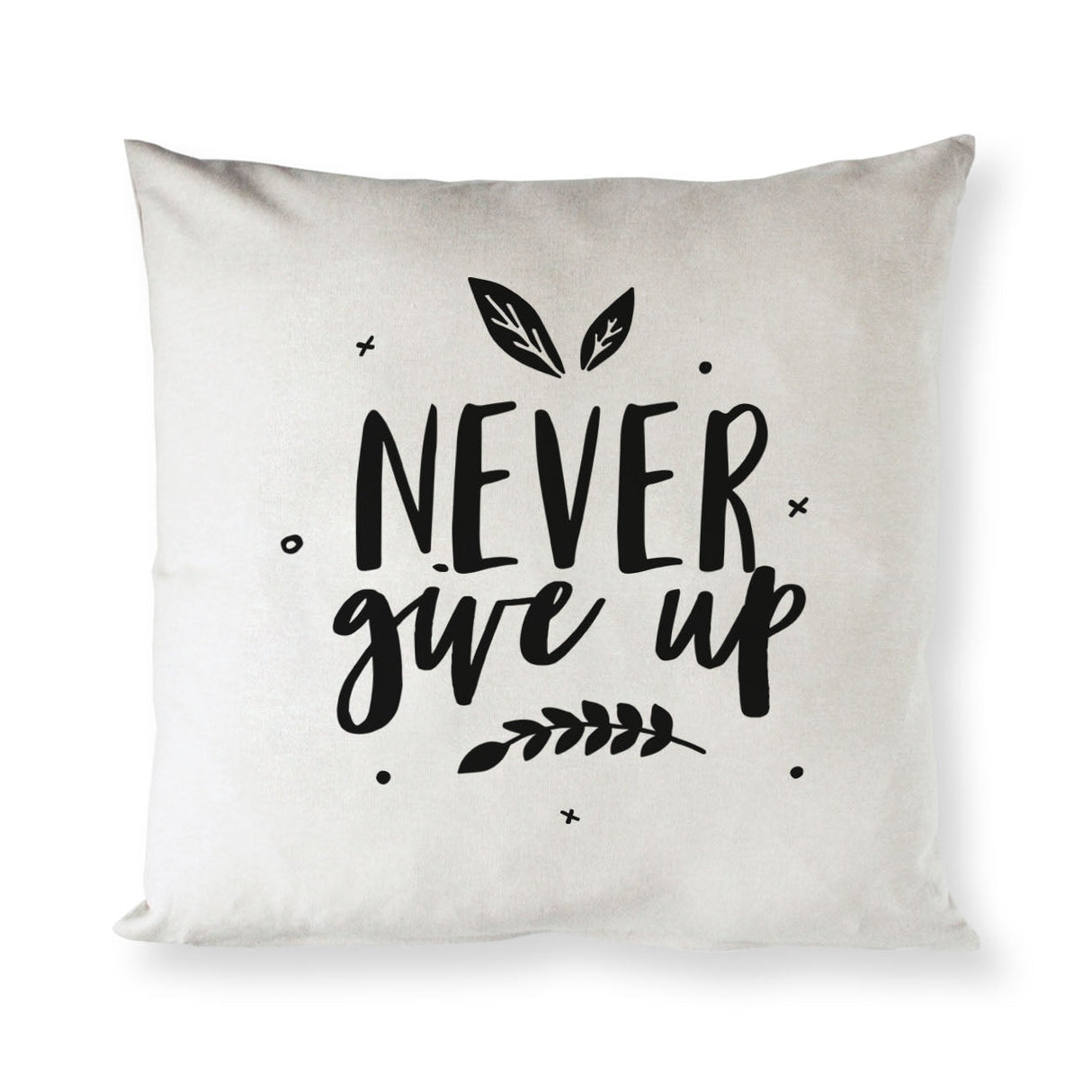 Never Give Up Baby Cotton Canvas Pillow Cover from The Cotton & Canvas Co.