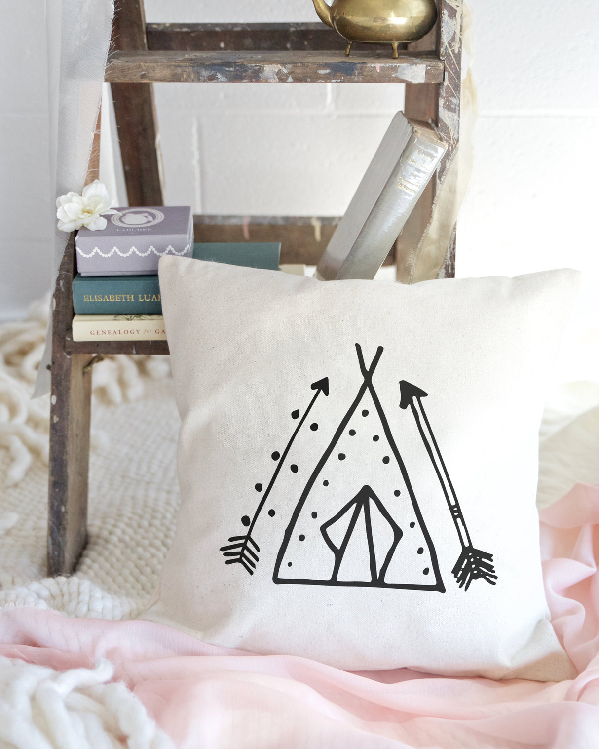 Tee Pee Tribal Baby Cotton Canvas Pillow Cover from The Cotton & Canvas Co.
