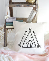 Tee Pee Tribal Baby Cotton Canvas Pillow Cover from The Cotton & Canvas Co.