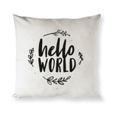 Hello World with Vines Baby Cotton Canvas Pillow Cover from The Cotton & Canvas Co.