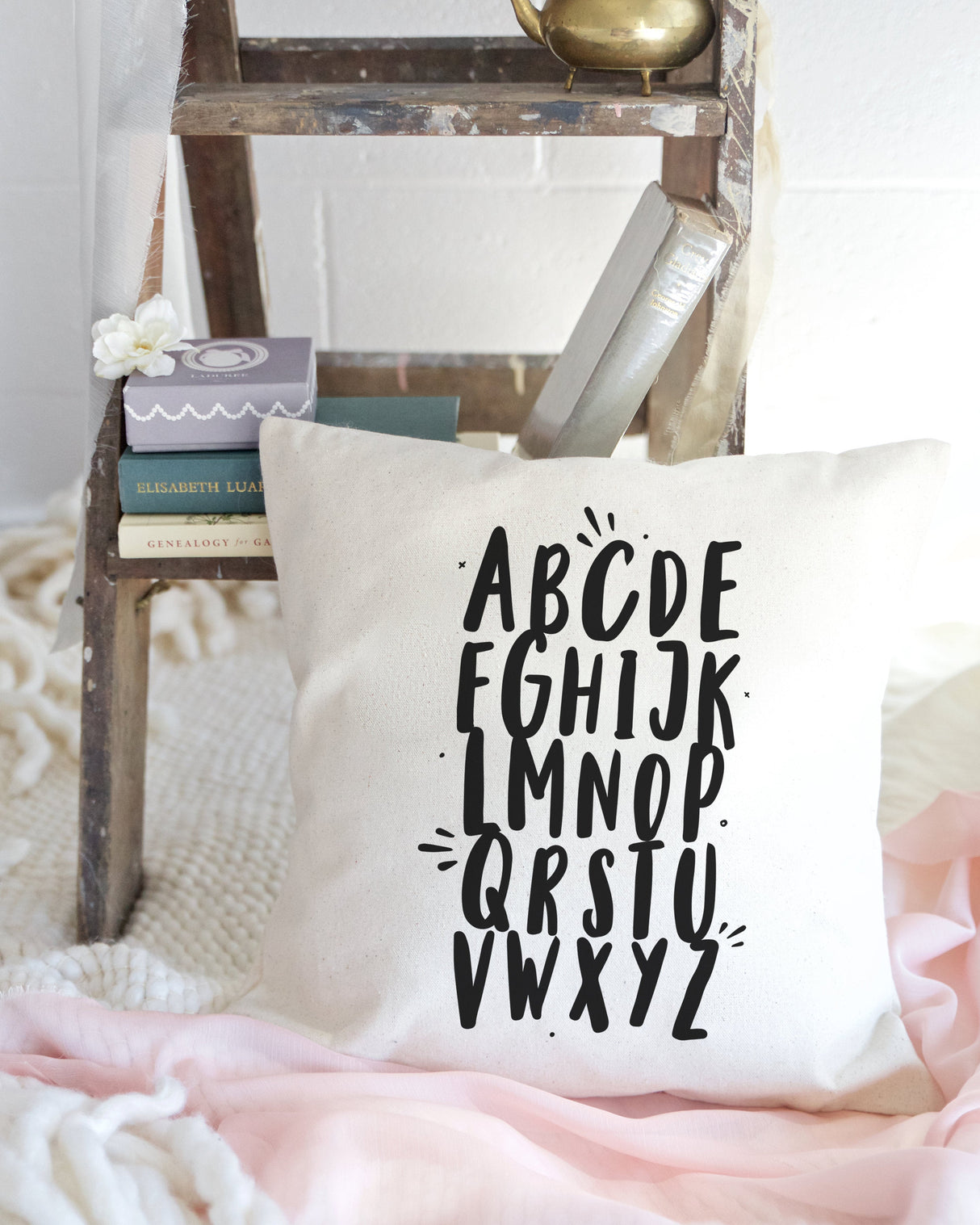 Alphabet Cotton Canvas Pillow Cover from The Cotton & Canvas Co.