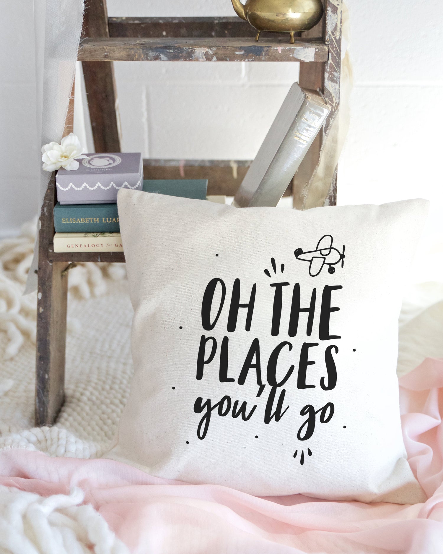 Oh the Places You'll Go Baby Cotton Canvas Pillow Cover from The Cotton & Canvas Co.