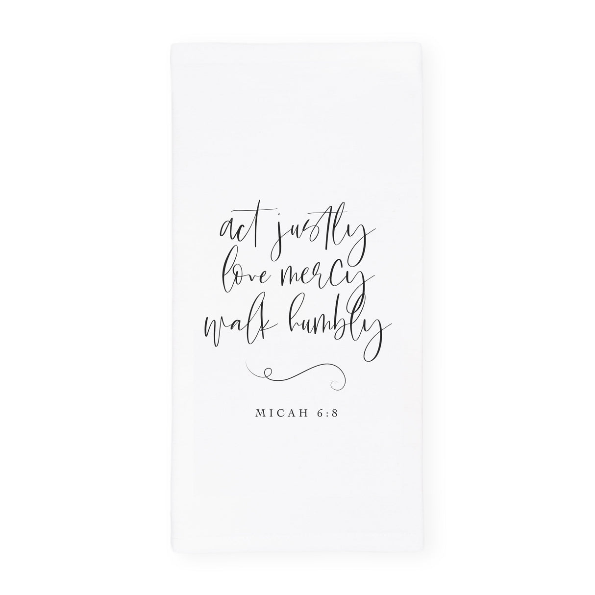 Act Justly Love Mercy Walk Humbly, Micah 6:8 Cotton Canvas Scripture, Bible Kitchen Tea Towel