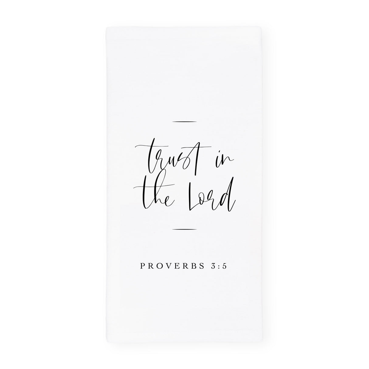 Trust in the Lord, Proverbs 3:5 Cotton Canvas Scripture, Bible Kitchen Tea Towel from The Cotton & Canvas Co.