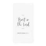 Trust in the Lord, Proverbs 3:5 Cotton Canvas Scripture, Bible Kitchen Tea Towel from The Cotton & Canvas Co.