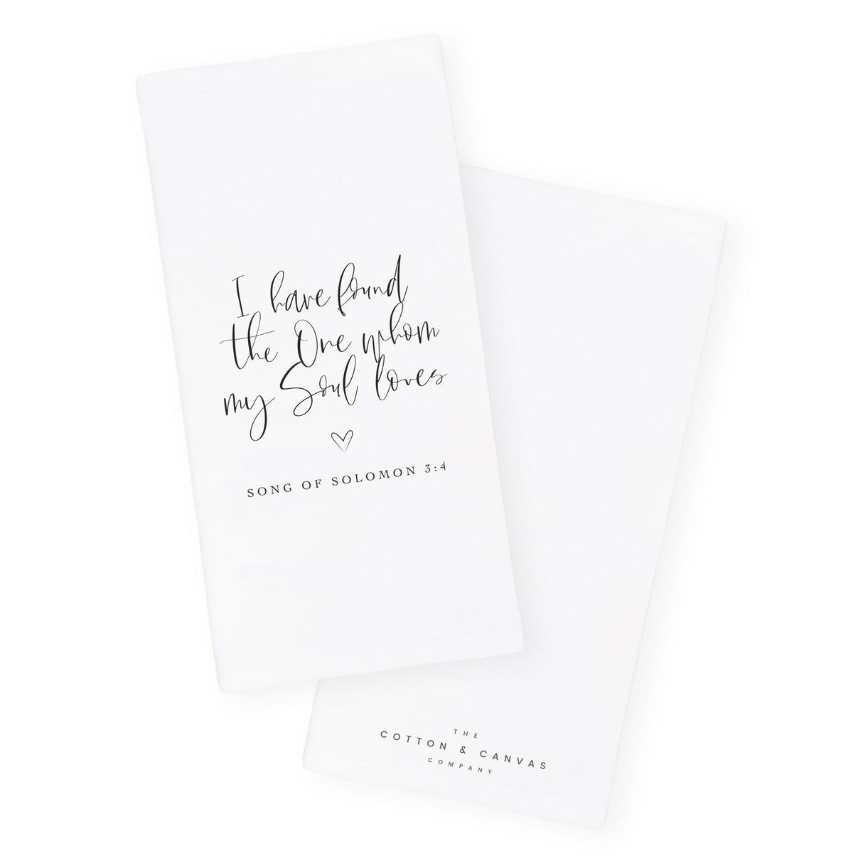 I Have Found the One Whom My Soul Loves, Song of Solomon 3:4 Cotton Canvas Scripture, Bible Kitchen Tea Towel