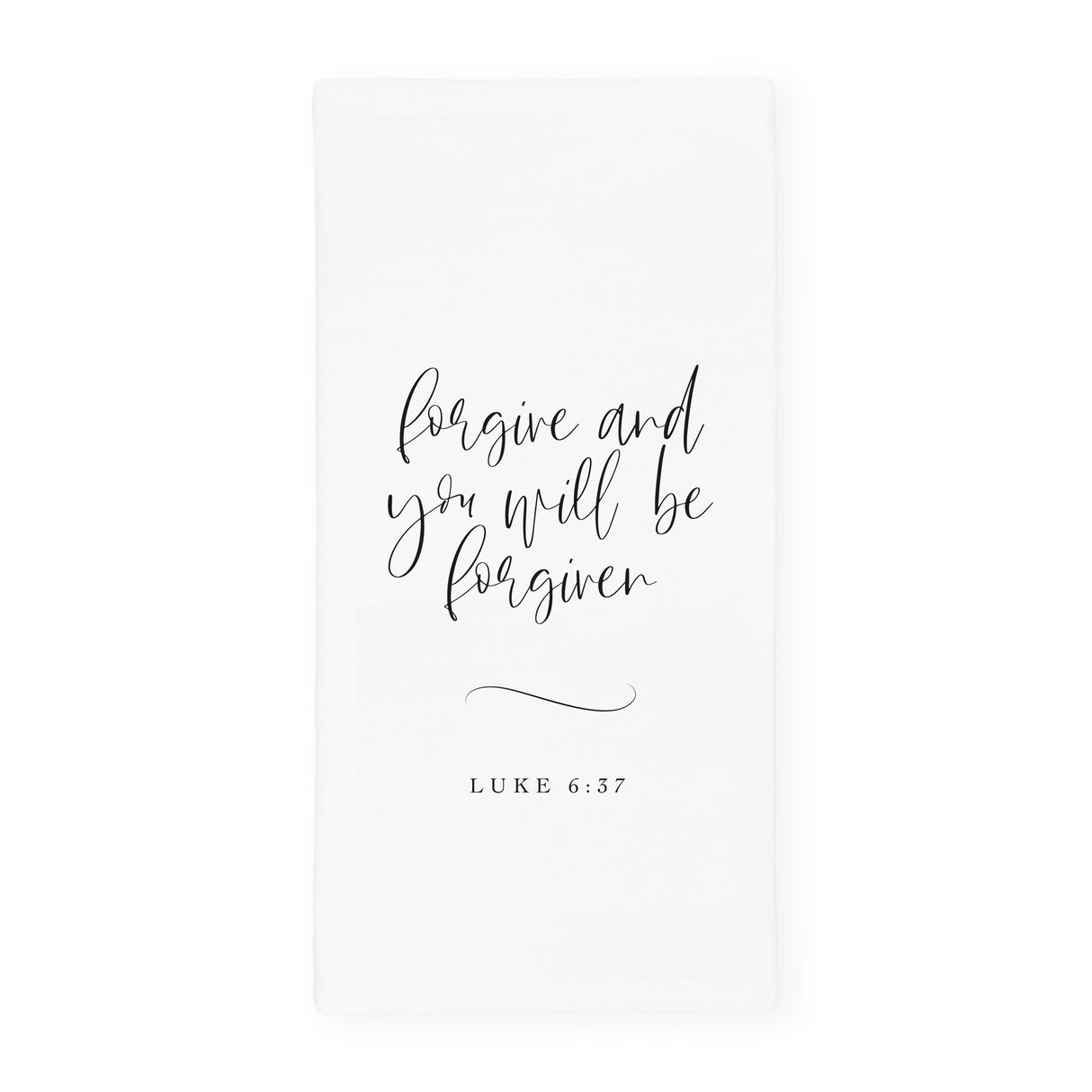Forgive and You Will Be Forgiven, Luke 6:37 Cotton Canvas Scripture, Bible Kitchen Tea Towel
