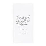 Forgive and You Will Be Forgiven, Luke 6:37 Cotton Canvas Scripture, Bible Kitchen Tea Towel