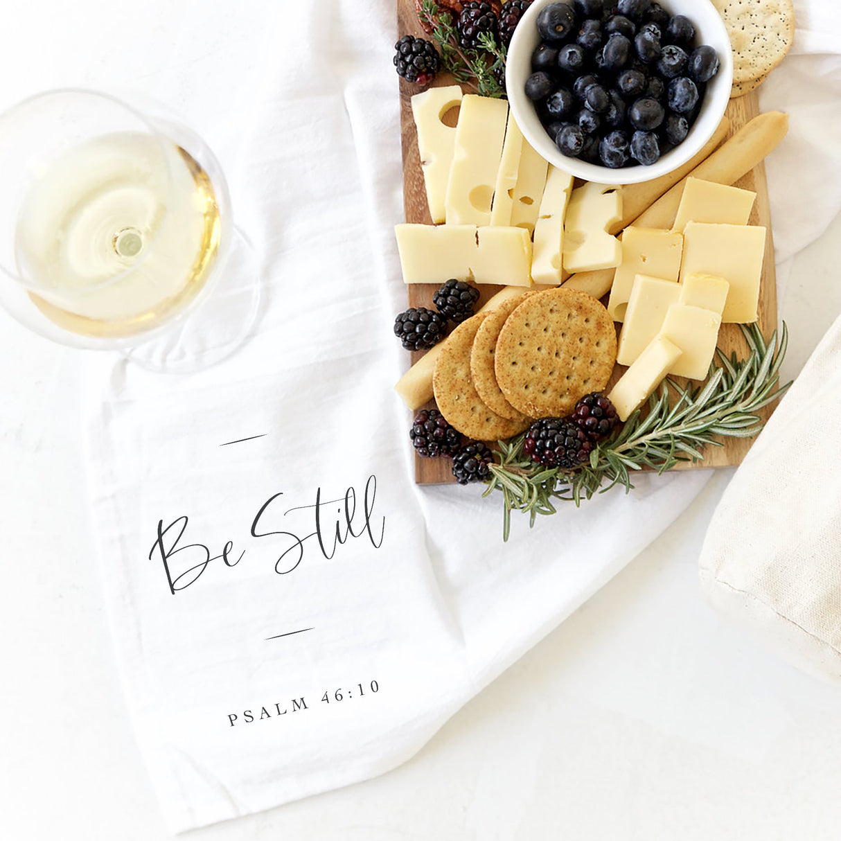 Be Still, Psalm 46:10 Cotton Canvas Scripture, Bible Kitchen Tea Towel