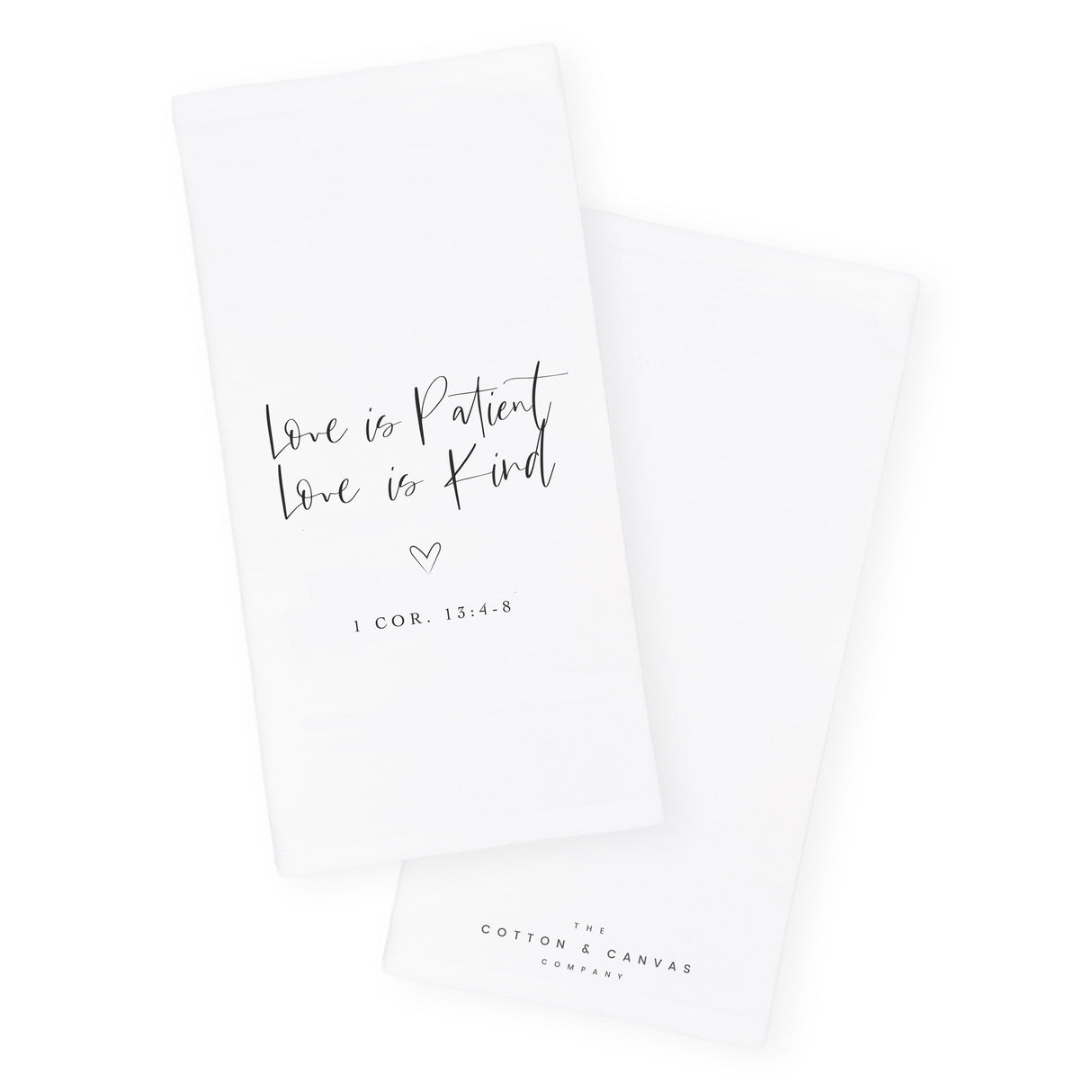 Love is Patient Love is Kind 1 Corinthians 13:4-8 Cotton Canvas Scripture, Bible Kitchen Tea Towel from The Cotton & Canvas Co.