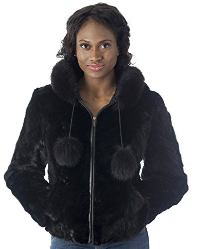 REED Women's Genuine Mink Fur Bomber Jacket -100% Real Fur - Imported From Reed Leather